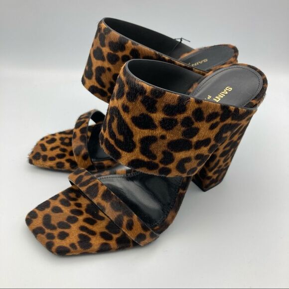 Saint Laurent OAK WOMENS PONY PRINT SANDAL SZ 37+ - Picture 14 of 14